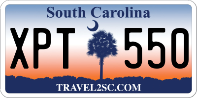 SC license plate XPT550