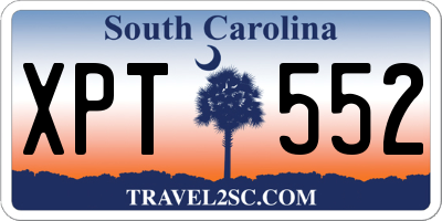 SC license plate XPT552