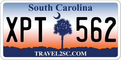 SC license plate XPT562