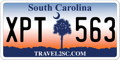 SC license plate XPT563