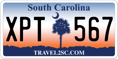 SC license plate XPT567