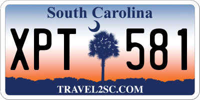 SC license plate XPT581