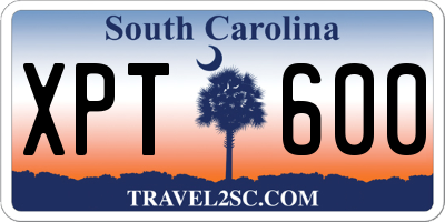 SC license plate XPT600