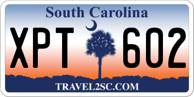 SC license plate XPT602