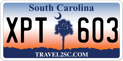 SC license plate XPT603