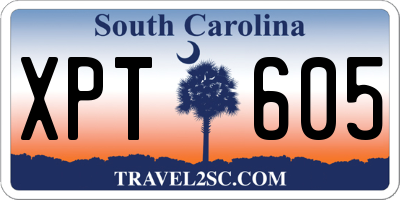 SC license plate XPT605