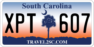SC license plate XPT607