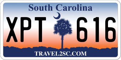 SC license plate XPT616