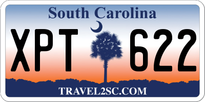 SC license plate XPT622