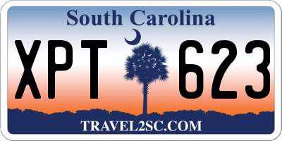 SC license plate XPT623