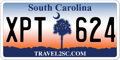 SC license plate XPT624