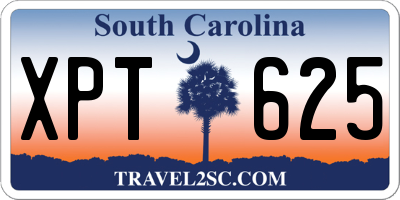 SC license plate XPT625