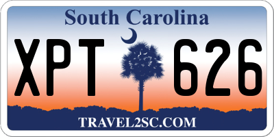 SC license plate XPT626