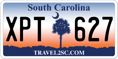 SC license plate XPT627