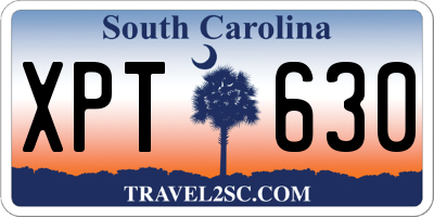 SC license plate XPT630