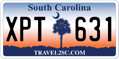 SC license plate XPT631