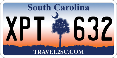 SC license plate XPT632