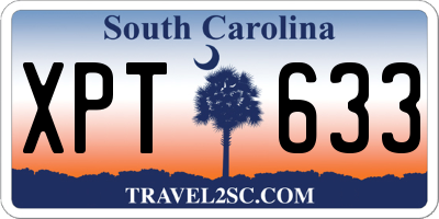 SC license plate XPT633