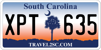 SC license plate XPT635