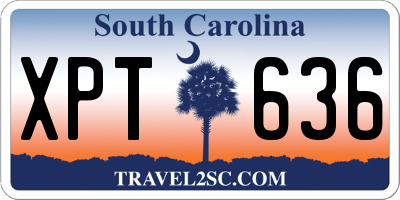 SC license plate XPT636