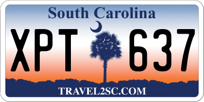 SC license plate XPT637