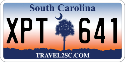 SC license plate XPT641