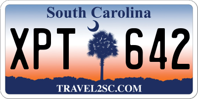 SC license plate XPT642
