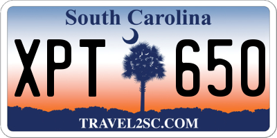 SC license plate XPT650