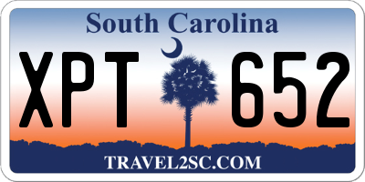 SC license plate XPT652