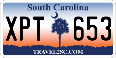 SC license plate XPT653