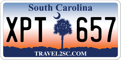 SC license plate XPT657