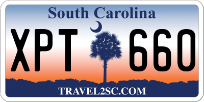 SC license plate XPT660