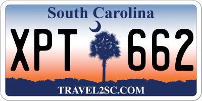 SC license plate XPT662
