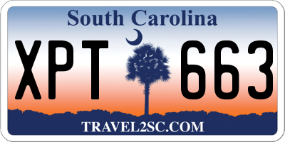 SC license plate XPT663