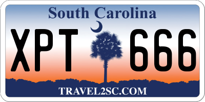SC license plate XPT666