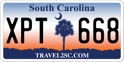 SC license plate XPT668