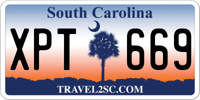 SC license plate XPT669