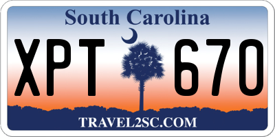SC license plate XPT670