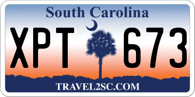 SC license plate XPT673