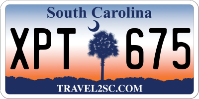 SC license plate XPT675