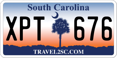 SC license plate XPT676