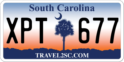SC license plate XPT677