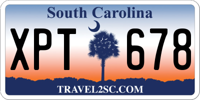 SC license plate XPT678