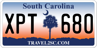 SC license plate XPT680