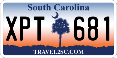 SC license plate XPT681
