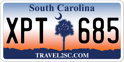 SC license plate XPT685