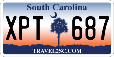 SC license plate XPT687
