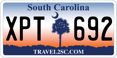SC license plate XPT692