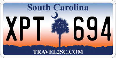 SC license plate XPT694