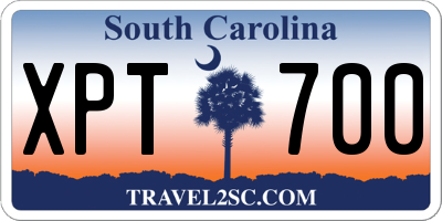 SC license plate XPT700